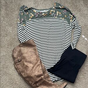 Maurices Green 3/4 Sleeve Blouse